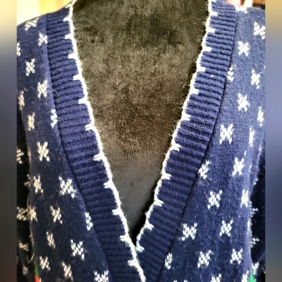 Private Eyes Vintage Snowmen Cardigan Large Large Christmas - Picture 4 of 11